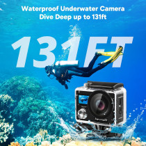 AKASO Brave 4 4K30fps Action Camera Waterproof with Remote & 2 Batteries