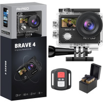 AKASO Brave 4 4K30fps Action Camera Waterproof with Remote & 2 Batteries