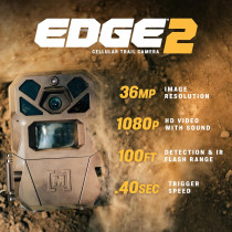 Moultrie Edge 2 Cellular Trail Camera - 36MP, 4G LTE, 1080P Video