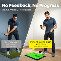 Golf Hitting Mat with Swing Feedback & Impact Detection – Indoor/Outdoor