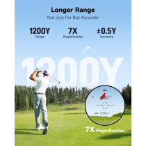 REDTIGER Mini Golf Rangefinder 1200 Yards, Waterproof, Slope & Magnetic