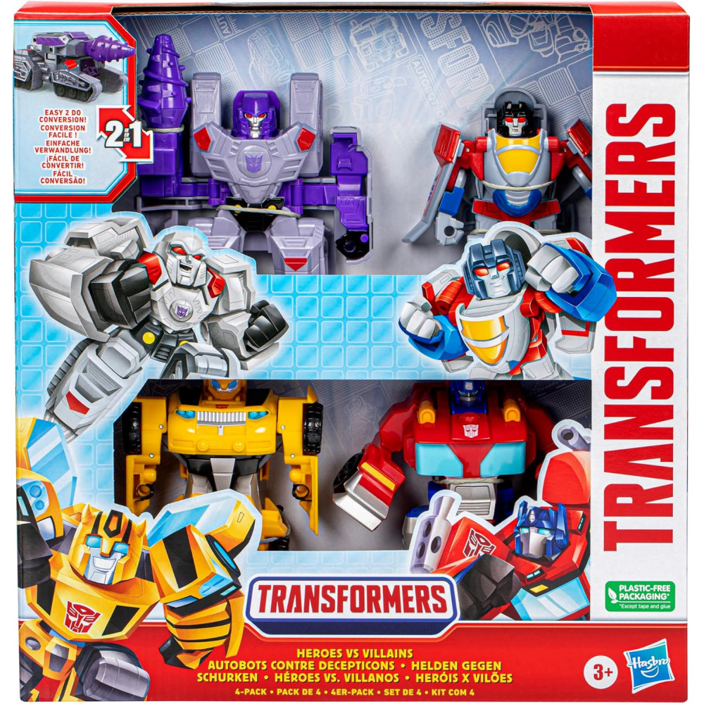 Transformers Heroes vs Villains 4-Pack Action Figures – Amazon Exclusive