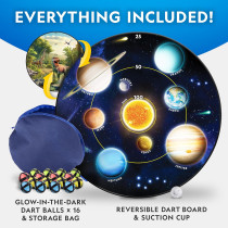 National Geographic Kids Glow-in-the-Dark Dartboard Game Set for Kids