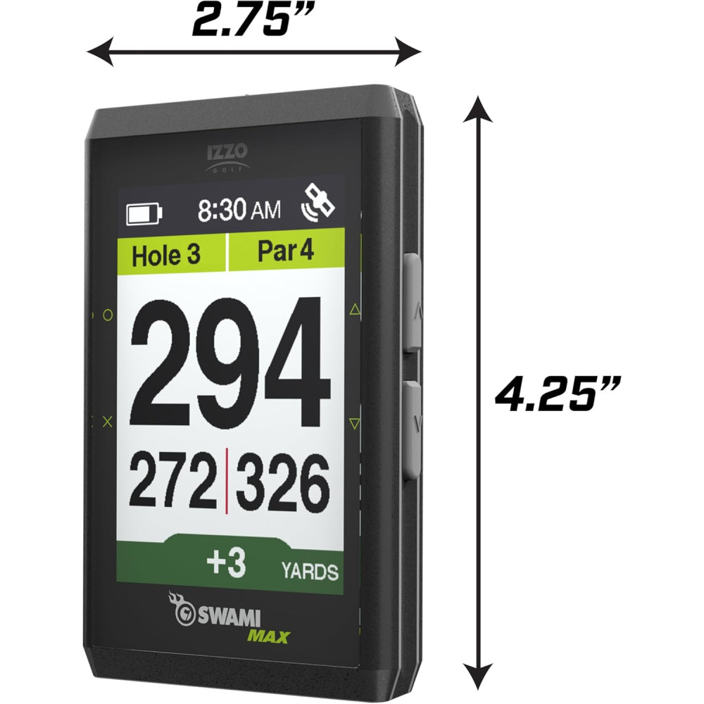 IZZO Golf Swami Max GPS - Grand Écran Couleur, Noir