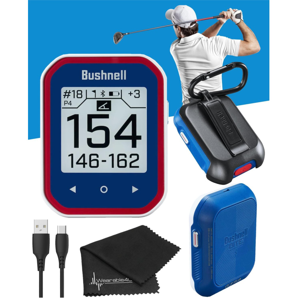 Bushnell Phantom 3 GPS Rangefinder Blue Bundle with BITE Mount & Cloth