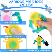 24Pcs Glow Astronaut Robot Fidget Spinner Keychains – Sensory Toys