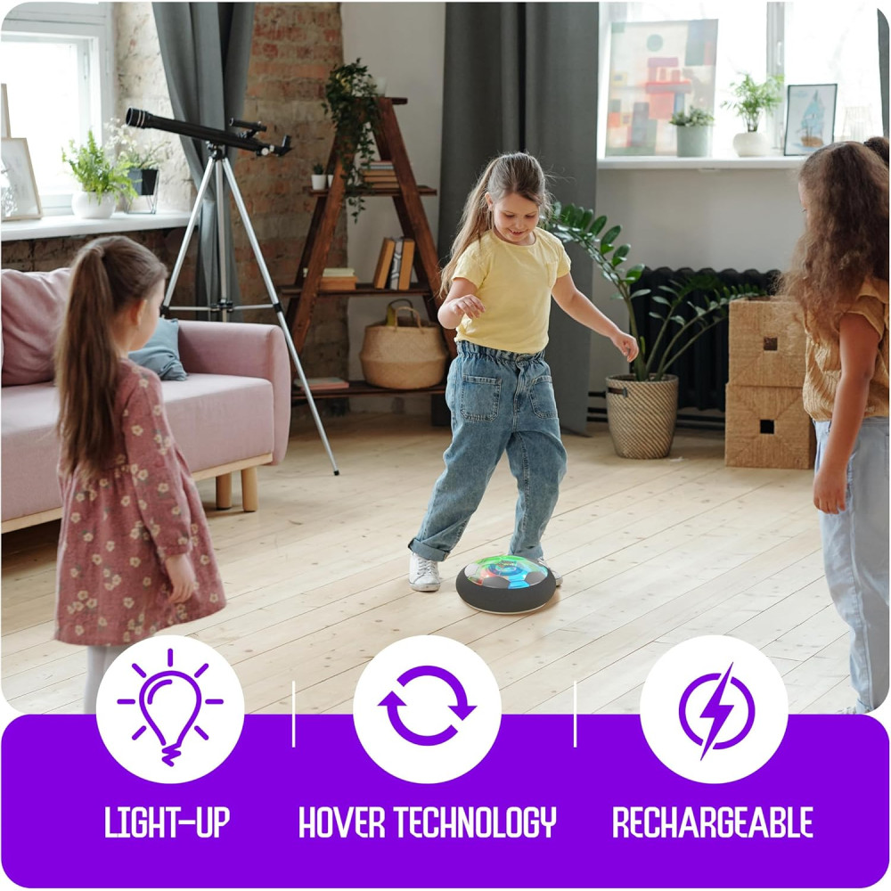 Hover Soccer Ball for Kids - Light-Up Indoor Toy Gift for Boys Age 6-12