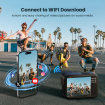 Caméra Action 4K 60FPS Étanche 50FT WiFi Écran Tactile