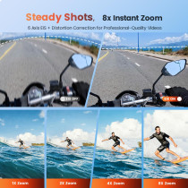 4K 60FPS 48MP Waterproof Action Camera with Touchscreen & Remote Control