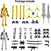 T13 Multi-Jointed Action Figure Set – 2 Pcs 3D Printed Robot Toys
