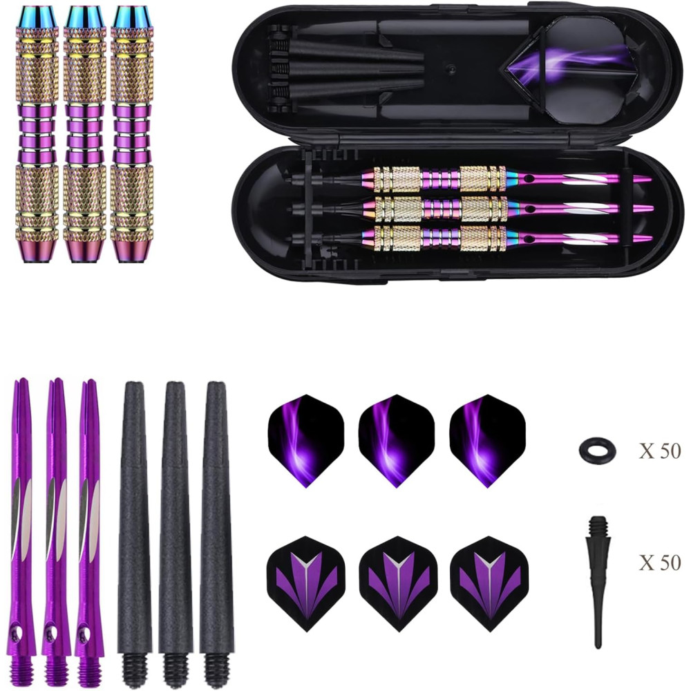 Soft Tip Darts Set 18/20g - Brass Barrel, Aluminum Shafts & Extras
