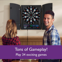 Fat Cat Electronx Dartboard – 35+ Games, Auto Scoring, 12 Darts Storage