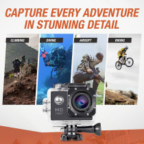 MCG Tactical 1080p HD Sports Action Camera – Waterproof, WiFi, 170° Lens
