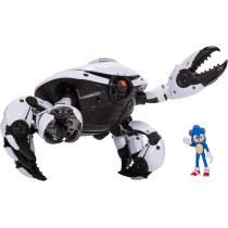 Sonic 3 Movie Crab Mech Pinching Claws Playset with 2.5 Sonic Toy