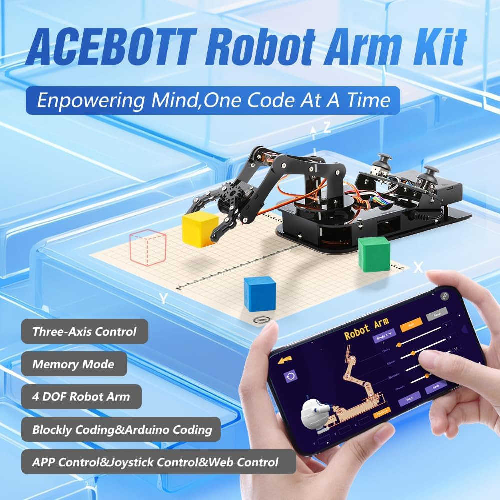 Bras Robotique 4 DOF ESP32 Programmable - Kit STEM Arduino