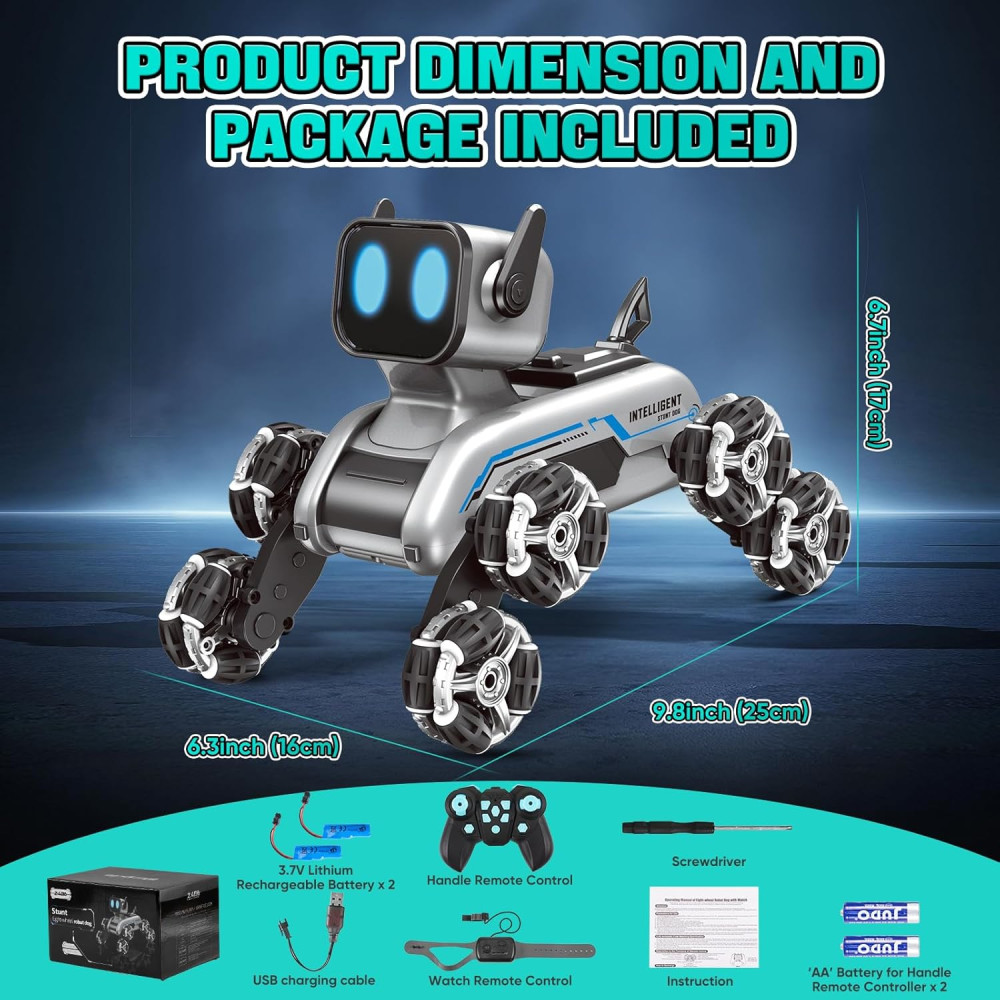Chien Robot Télécommandé 2.4GHz avec Lumières & Musique