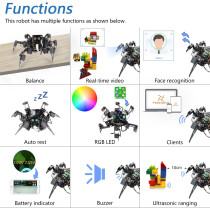Kit Robot Hexapode Freenove pour Raspberry Pi - Reconnaissance Faciale