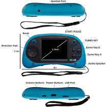 Kids Portable Handheld Game Console 200 Games 16-Bit Mini Screen