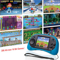 Kids Portable Handheld Game Console 200 Games 16-Bit Mini Screen