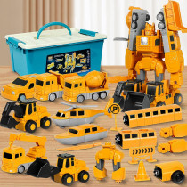 Magnetic Transforming Robot Car Toy with Storage Box – 35PCS for Kids 3-8