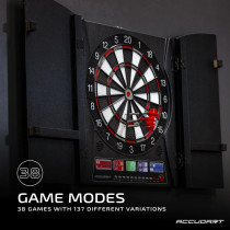 Accudart Apollo Electronic Dartboard Cabinet - 38 Modes & LED Scoring