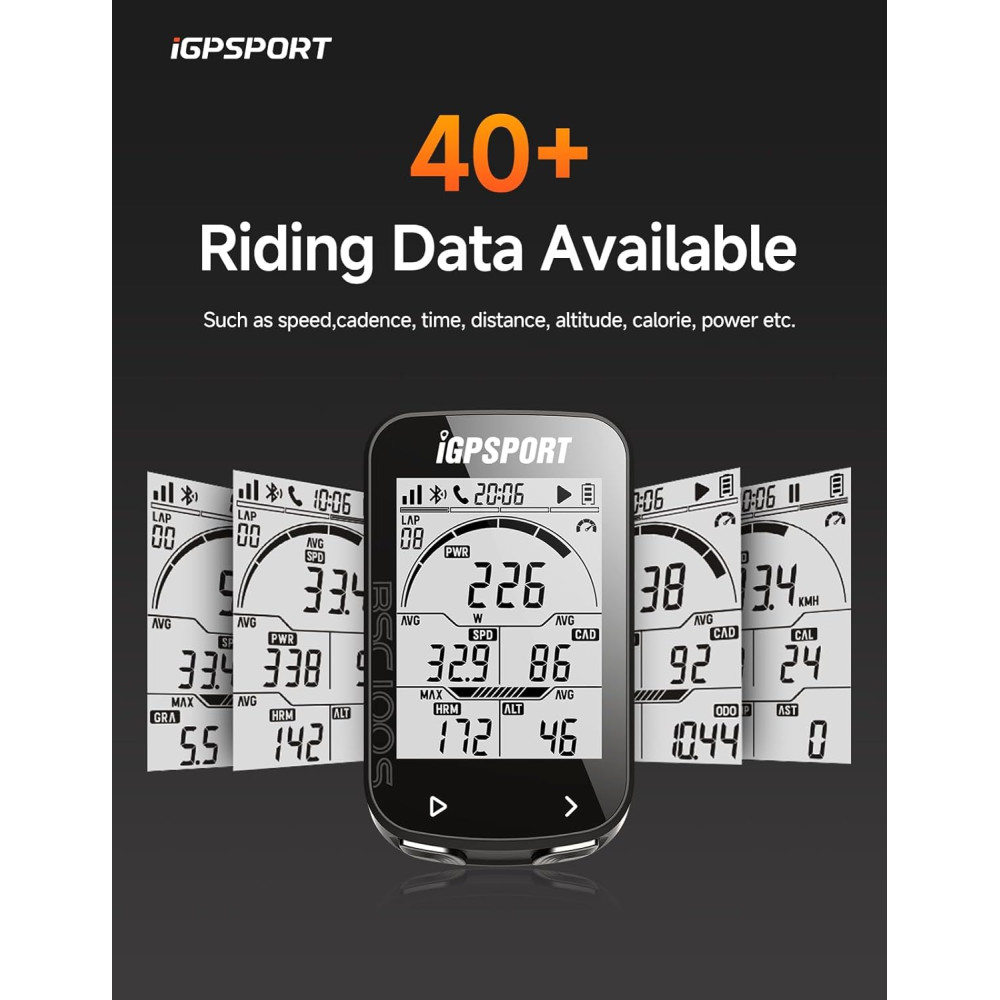 iGPSPORT BSC100S : Compteur vélo GPS sans fil 2,6'' étanche