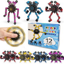 12 Pack Funny Sensory Fidget Toys - DIY Robot Spinner Stress Relief Gifts