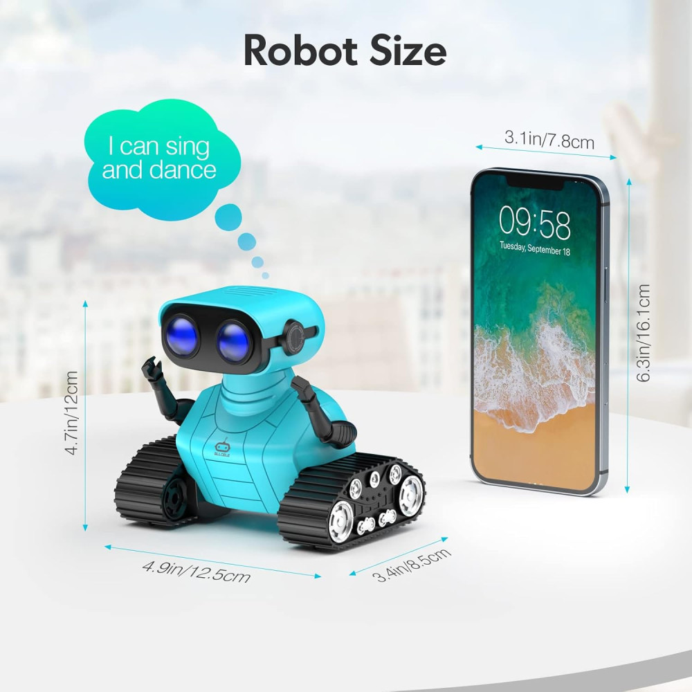 ALLCELE Rechargeable RC Robot Toy for Kids 3+, Remote Control, LED Eyes