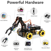 5DOF Smart Robot Arm Car Kit | 4WD Remote Control STEM Coding Toy