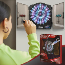 Electronic Dartboard Cabinet Set with 48 Games, 6 Darts & 100 Soft Tips