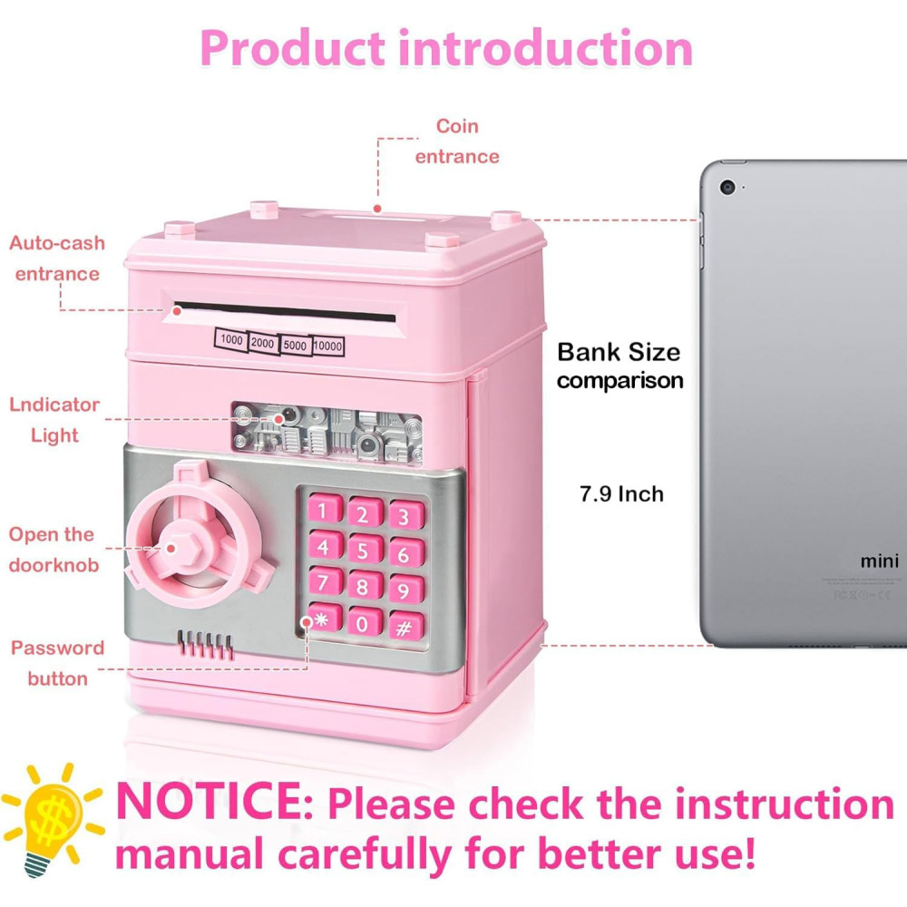 Tirelire Électronique Fille 5-10 Ans - Cadeau Anniversaire