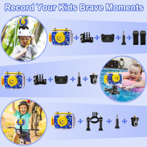 GKTZ Kids Waterproof Camera 1080P HD - Perfect Gift for Ages 3-12