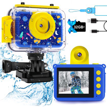 GKTZ Kids Waterproof Camera 1080P HD - Perfect Gift for Ages 3-12