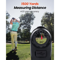 Golf Rangefinder with Slope - 1500 Yards, 7X Magnification & USB-C
