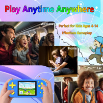 218 Retro Handheld Games for Kids - Portable Gaming System, Blue
