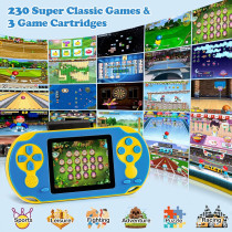 16-Bit Portable Handheld Game Console with 230 HD Games for Kids