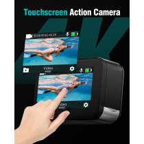 4K60fps Waterproof Action Camera 10M with 64G SD, 48MP Touchscreen