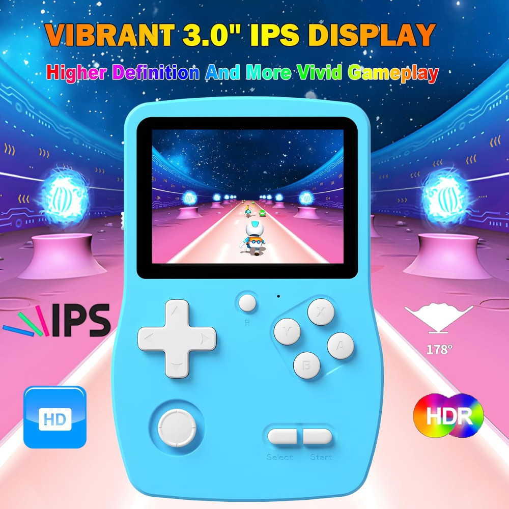 32-Bit Handheld Games for Kids with 139 Preloaded Games & IPS Screen