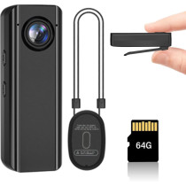 Mini Body Camera 64GB 4K 30FPS POV Wearable Sports Cam with Audio