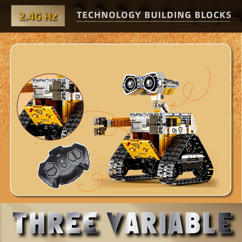 Kit Robot RC 3 en 1 – Dinosaure, Tank & Mur, 632 pcs