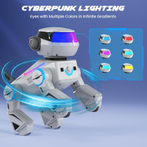 Interactive Robot Dog Toy for Kids – Bluetooth, Dance, LED Eyes (Gray)