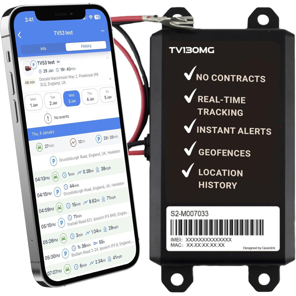 Truview TV130 4G GPS Tracker - Suivi Véhicule 24/7 Sans Abonnement