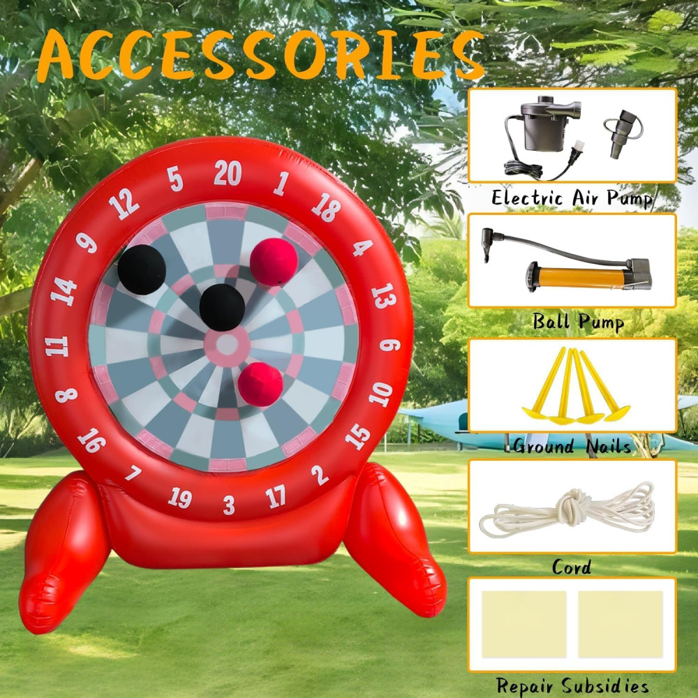 Jeux de Fléchettes Géants Gonflables 6ft avec Pompe et Ballon