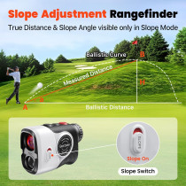 Golf Laser Rangefinder with Slope, 1500Y Range, 0.3s Locking & 7X Magnification
