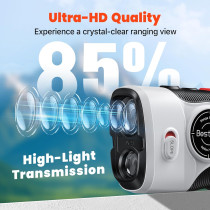 Golf Laser Rangefinder with Slope, 1500Y Range, 0.3s Locking & 7X Magnification