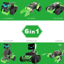 Qoopers 6-in-1 Programming Robot Kit with Remote, LED, Sensor for Kids