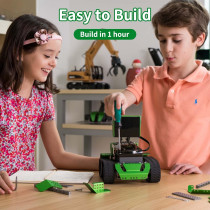 Qoopers 6-in-1 Programming Robot Kit with Remote, LED, Sensor for Kids