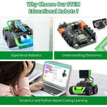 Qoopers 6-in-1 Programming Robot Kit with Remote, LED, Sensor for Kids