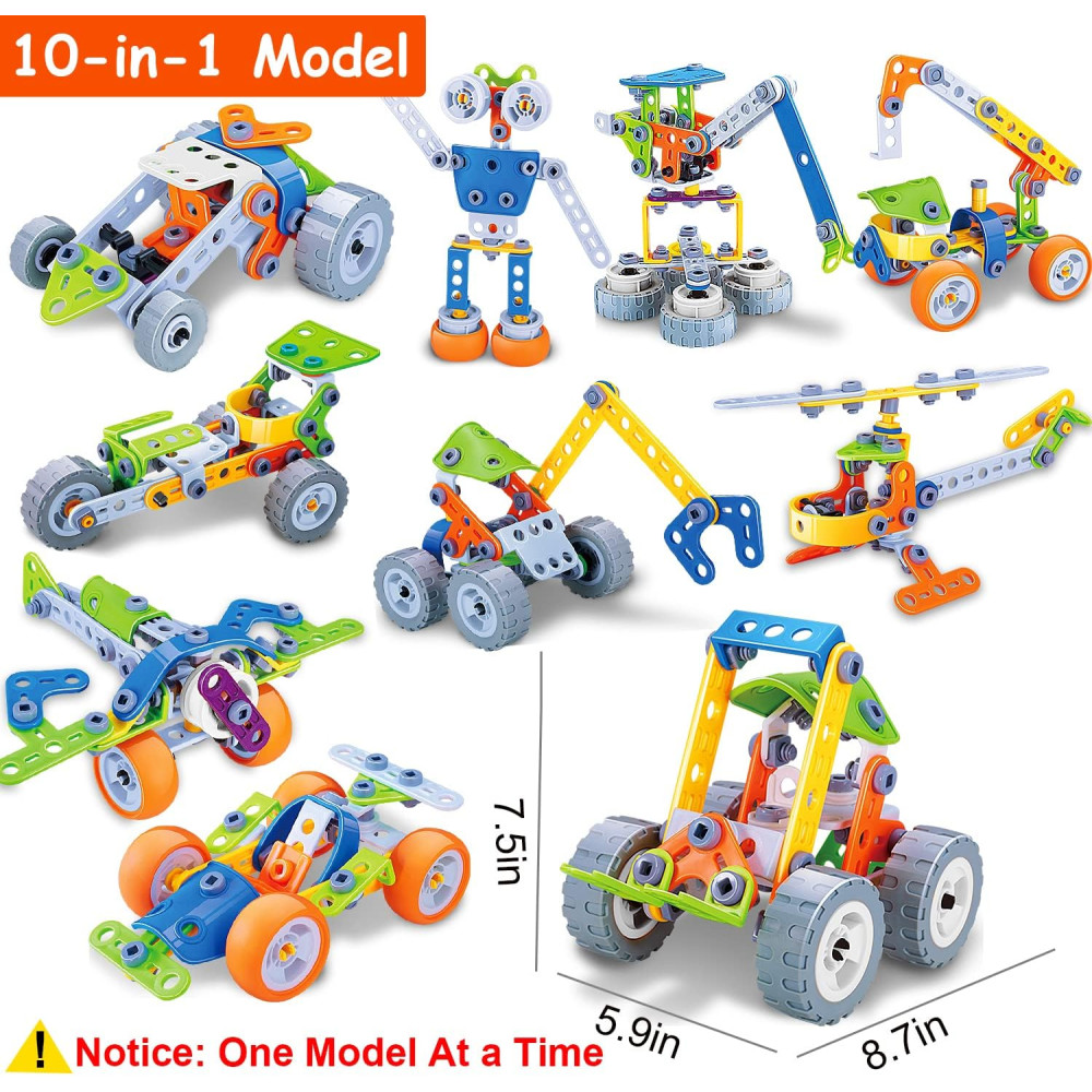 10-in-1 STEM Building Toys for Kids Ages 4-8 | Educational Gift Idea