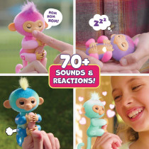 2023 New Interactive Baby Monkey Toy Leo (Blue) – 70+ Sounds & Reactions